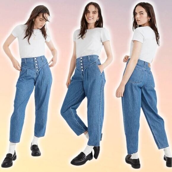 MADEWELL Tapered Yoke Jeans Sz 25 Steinbeck Wash - Picture 1 of 6